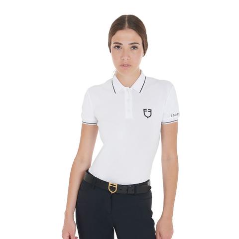 Koszulka damska polo Equestro White, biała