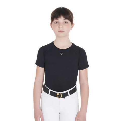 Koszulka techniczna młodzieżowa Equestro Black, czarna