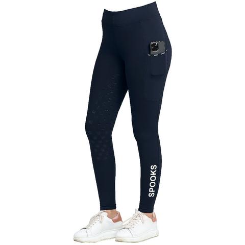 Legginsy zimowe damskie Spooks Emalia Full Grip Navy, granatowe