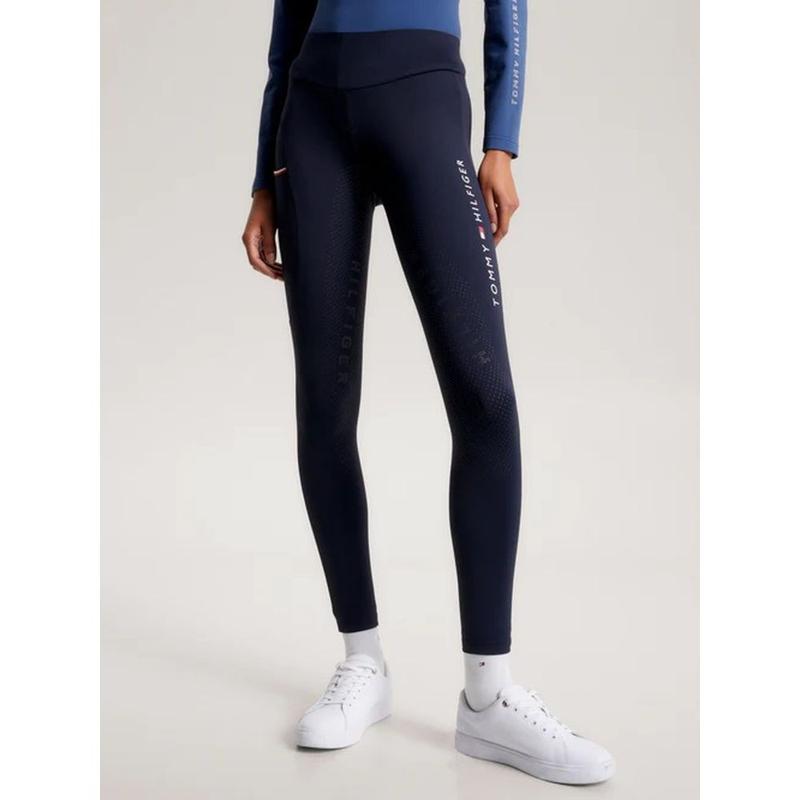 Legginsy zimowe damskie Tommy Hilfiger Equestrian Monaco Desert Sky, granatowe