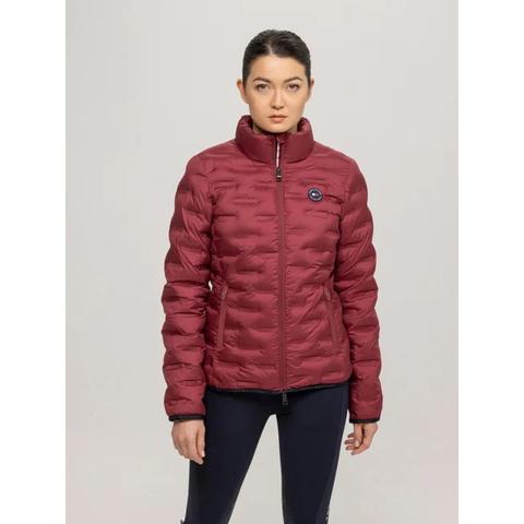 Kurtka zimowa damska puchowa Tommy Hilfiger Equestrian Rouge, bordowa