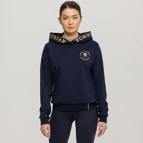 Bluza damska z kapturem Tommy Hilfiger Equestrian Colorado Desert Sky, granatowa