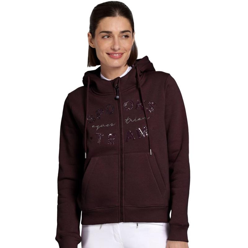 Bluza z kapturem rozpinana damska Spooks Tildah Sweat Jacket Plum, śliwkowa