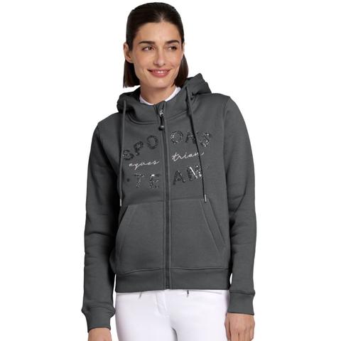 Bluza z kapturem rozpinana damska Spooks Tildah Sweat Jacket Dark shadow, antracytowa