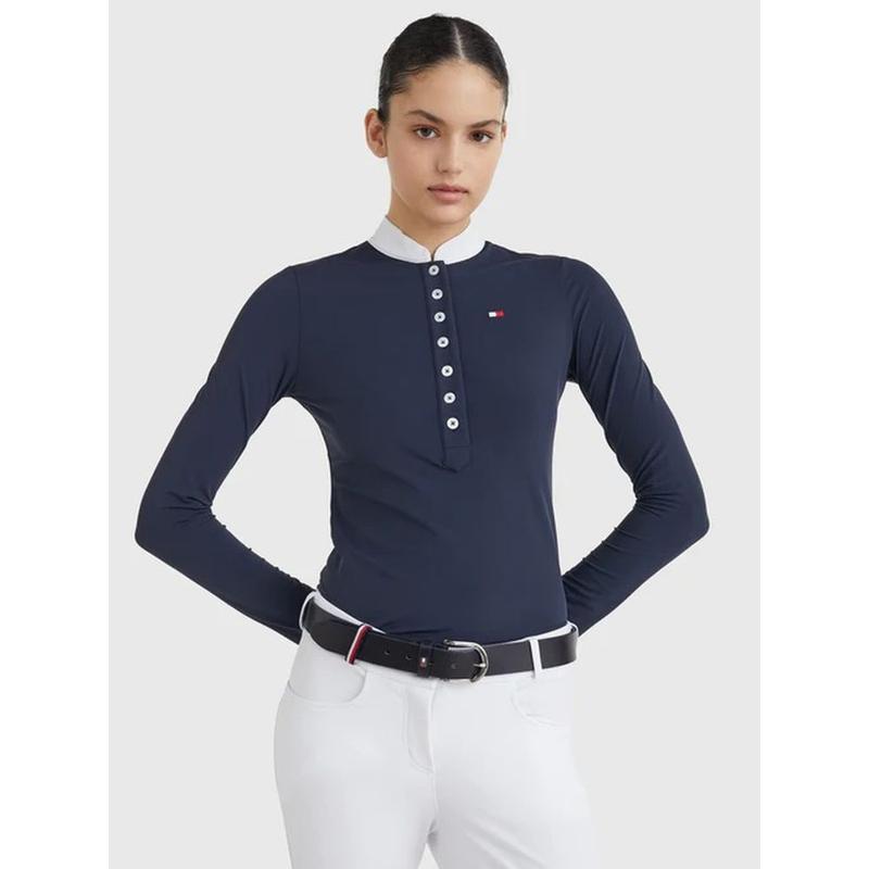 Bluzka konkursowa damska Tommy Hilfiger Equestrian Desert Sky, granatowa