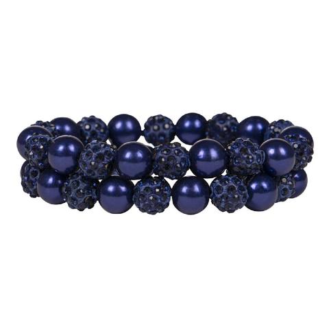 Gumka do włosów z perełkami QHP Twinkle Navy, granatowy