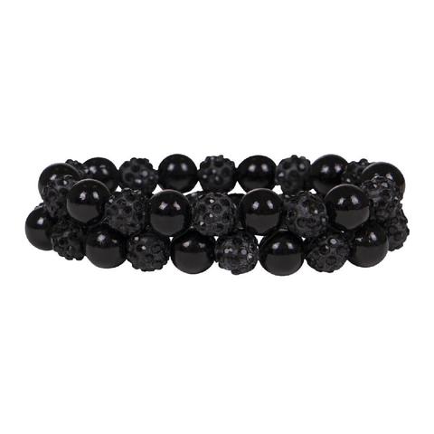 Gumka do włosów z perełkami QHP Twinkle Black, czarna