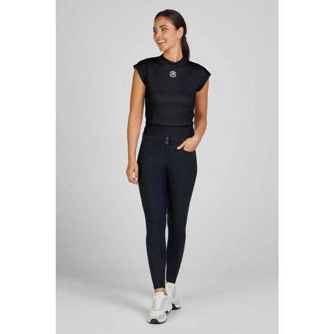 Koszulka damska Pikeur Athleisure Cropped Shirt Lavender Black, czarna 2025