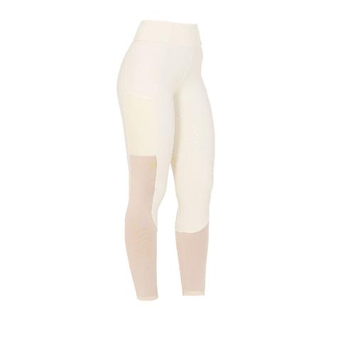 Legginsy damskie Equestro Hybrid White, białe